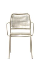 Outdoorstuhl Cordone Greige mit Stahlgestell und naturfarbenem Kunststoffgeflecht für den Außenbereich Outdoorstuhl Cordone Greige mit Stahlgestell und naturfarbenem Kunststoffgeflecht für den Außenbereich