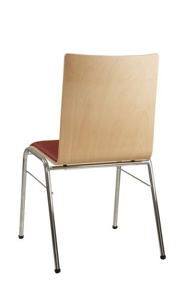 Konferenzstuhl Eruno-310 mit gepolsterten Sitz, verchromtem Metallgestell, stapelbar Rücansicht