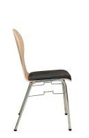 Vorschau: Konferenzstuhl Eruno-110 mit Sitzpolster, verchromtem Metallgestell, stapelbar Beizton: Buche natur | Kosa-7 Vorschau: Konferenzstuhl Eruno-110 mit Sitzpolster, verchromtem Metallgestell, stapelbar Beizton: Buche natur | Kosa-7