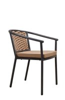 Terrassenstuhl Nea Caramel mit Rope-Rückenlehne und Aluminiumgestell für die Gastronomie Terrassenstuhl Nea Caramel mit Rope-Rückenlehne und Aluminiumgestell für die Gastronomie