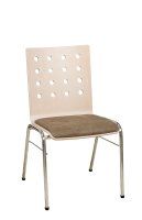 Konferenzstuhl Eruno-510 mit rotem Sitzpolster, verchromtem Metallgestell, stapelbar Beizton: Buche natur | Bezug: Princess 140 Konferenzstuhl Eruno-510 mit rotem Sitzpolster, verchromtem Metallgestell, stapelbar Beizton: Buche natur | Bezug: Princess 140