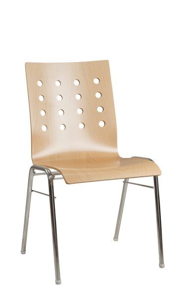 Konferenzstuhl Eruno-500, verchromtem Metallgestell, stapelbar