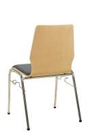 Vorschau: Konferenzstuhl Eruno-220 mit Sitz und Rückenpolster, verchromtem Metallgestell, stapelbar Braun Rückansicht Vorschau: Konferenzstuhl Eruno-220 mit Sitz und Rückenpolster, verchromtem Metallgestell, stapelbar Braun Rückansicht