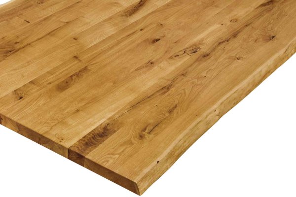 40mm Eiche mit Baumkante Tischplatte
