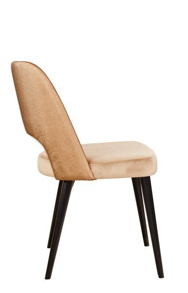 Polsterstuhl Gastronomie Sona-200,Beizton: Schwarz / Bezug Sitz: Riviera-24 / Bezug Rücken: Mercader bambu Bronze_Seitenansicht