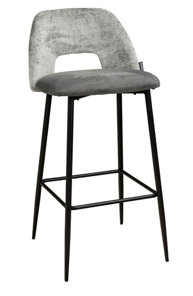 Barhocker Gastronomie Uson-Bar-Perfect mit Polsterung, offenem Rücken und Metall-Fußstütze