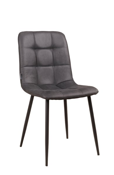 Polsterstuhl Derri Yuma-16 – ein Stuhl mit quadratischer Steppung und schwarzem Metallgestell für Gastronomie