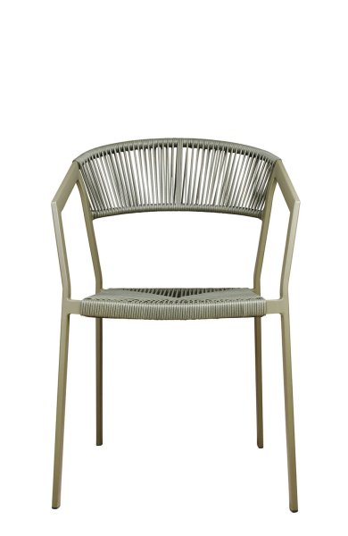 Outdoorstuhl Sponto-X Green in Frontansicht mit ergonomischer Rückenlehne und Aluminiumgestell