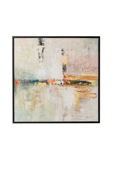 Gerahmtes Bild Dust Gold 120 x 120 cm