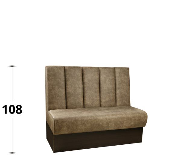 Gastrositzbank mit Sockel in braun mit 108 cm Höhenmaß