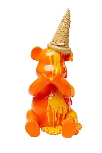 Deko Figur Sitting Gelato Bear Orange 37cm