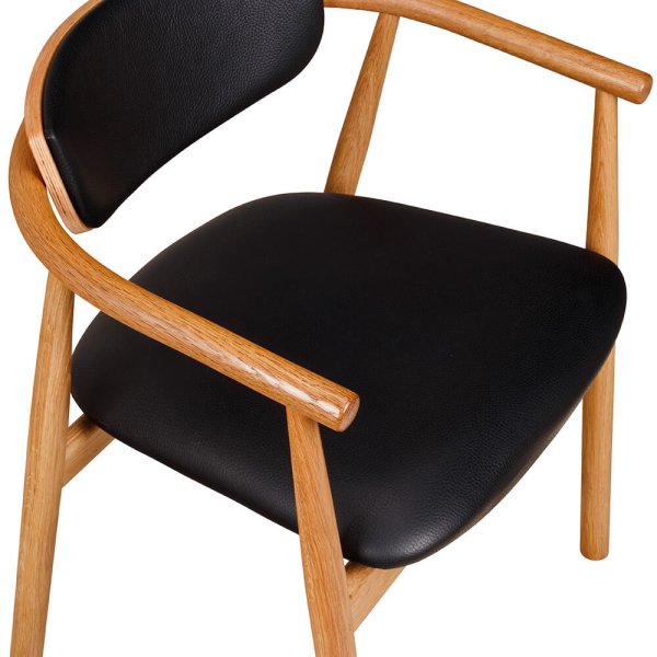 Galeno-2P Holzstuhl mit gepolstertem Sitz und Rückenlehne für Gastronomie