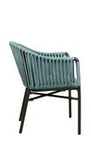 Ramila-48 Tiffany Terrassenstuhl mit beigem Aluminiumgestell und Textilen-Rücken, stapelbar und wetterfest für Gastronomie Ramila-48 Tiffany Terrassenstuhl mit beigem Aluminiumgestell und Textilen-Rücken, stapelbar und wetterfest für Gastronomie