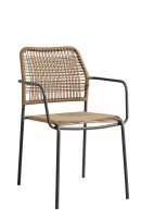 Outdoorstuhl Cordone Natur mit Stahlgestell und naturfarbenem Kunststoffgeflecht für den Außenbereich Outdoorstuhl Cordone Natur mit Stahlgestell und naturfarbenem Kunststoffgeflecht für den Außenbereich