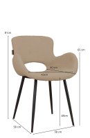 Vorschau: Stuhl Alero mit Maßangaben für Sitzhöhe, Breite, Tiefe und Armlehnenhöhe Vorschau: Stuhl Alero mit Maßangaben für Sitzhöhe, Breite, Tiefe und Armlehnenhöhe