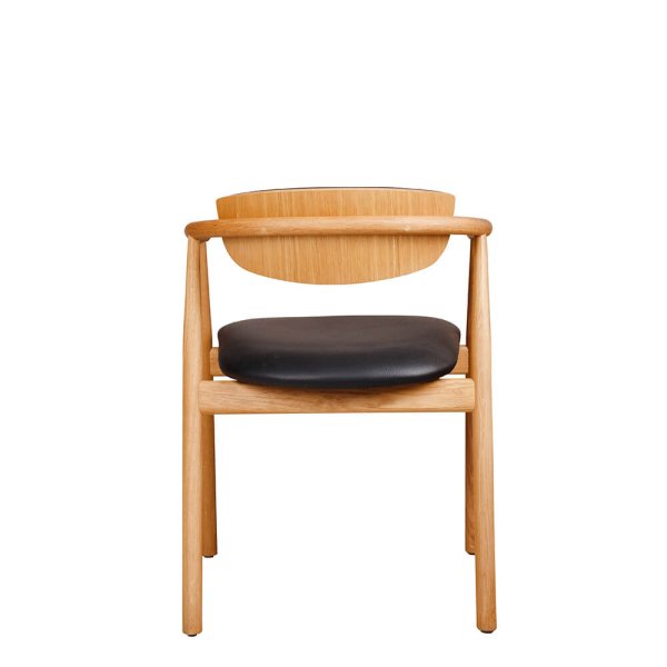 Galeno-2P Holzstuhl mit gepolstertem Sitz und Rückenlehne für Gastronomie