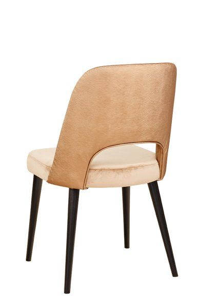 Polsterstuhl Gastronomie Sona-200, Beizton: Schwarz / Bezug Sitz: Riviera-24 / Bezug Rücken: Mercader bambu Bronze_Rückansicht