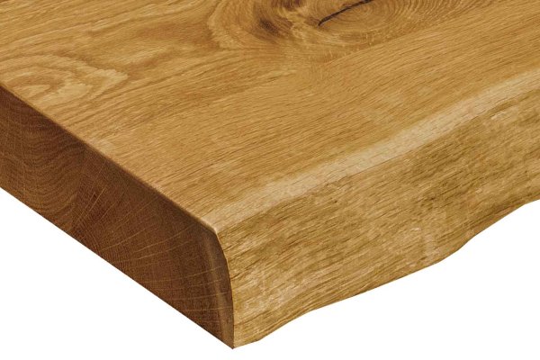 40mm Eiche mit Baumkante Tischplatte