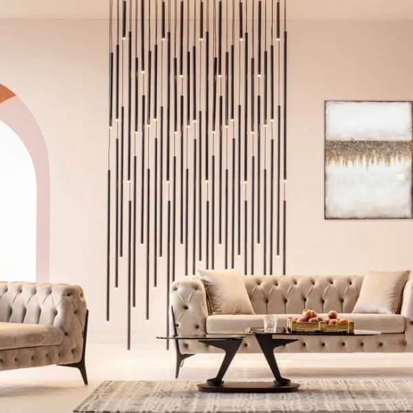 Hängeleuchte Living Vegas Deluxe Schwarz Matt LED