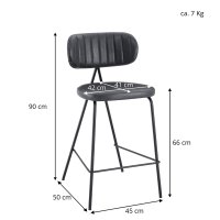 Vorschau: Polsterbarhocker für die Gastronomie Cuba-Bar-Nappa Mouse mit Maßangaben zu Sitzhöhe, Breite und Tiefe Vorschau: Polsterbarhocker für die Gastronomie Cuba-Bar-Nappa Mouse mit Maßangaben zu Sitzhöhe, Breite und Tiefe