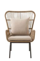 Loungesessel Calamo-Arm mit Rattan-Optik und Kissen für den Außenbereich Loungesessel Calamo-Arm mit Rattan-Optik und Kissen für den Außenbereich