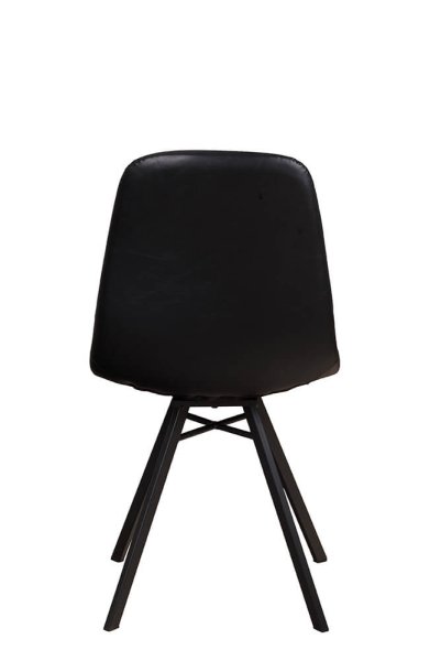 Polsterstuhl Jones Antique Black mit Kunstlederbezug in Schwarz und pulverbeschichtetem Metallgestell