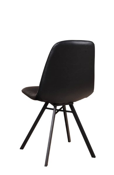 Polsterstuhl Jones Antique Black mit Kunstlederbezug in Schwarz und pulverbeschichtetem Metallgestell