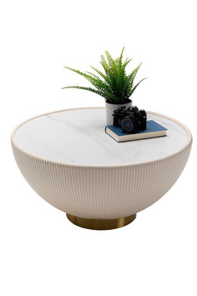 Couchtisch Endless Vegas Weiß Ø71cm