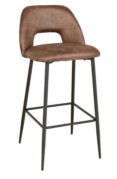 Barhocker Gastronomie Uson-Bar-Torrero-102 mit Polsterung, offenem Rücken und Metall-Fußstütze