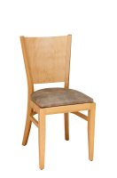 Gepolsterter Holzstuhl Saravo-P mit gerundeter Rückenlehne aus Buche dunkel – Ansicht vorne, geeignet für Gastronomie Gepolsterter Holzstuhl Saravo-P mit gerundeter Rückenlehne aus Buche dunkel – Ansicht vorne, geeignet für Gastronomie