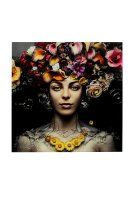 Bild Glas Flower Art Lady 120 x 120 cm Bild Glas Flower Art Lady 120 x 120 cm