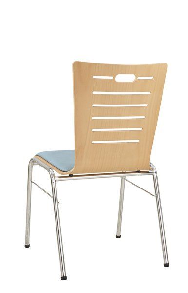 Konferenzstuhl Eruno-612 mit Sitzpolster, verchromtem Metallgestell, stapelbar Rückansicht