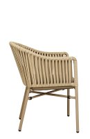 Vorschau: Ramila Macchiato Terrassenstuhl mit beigem Aluminiumgestell und Textilen-Rücken, stapelbar und wetterfest für Gastronomie Seitenansicht Vorschau: Ramila Macchiato Terrassenstuhl mit beigem Aluminiumgestell und Textilen-Rücken, stapelbar und wetterfest für Gastronomie Seitenansicht