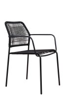 Outdoorstuhl Cordone Anthrazit mit Stahlgestell und naturfarbenem Kunststoffgeflecht für den Außenbereich Outdoorstuhl Cordone Anthrazit mit Stahlgestell und naturfarbenem Kunststoffgeflecht für den Außenbereich