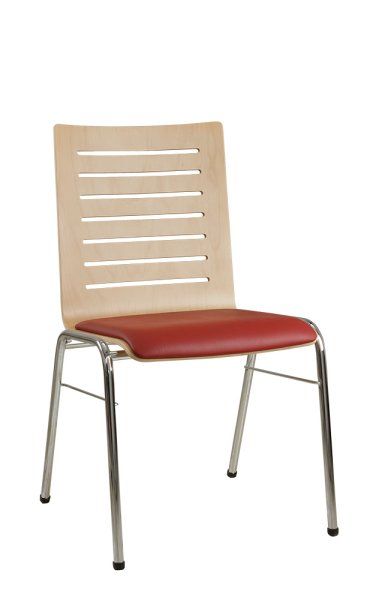 Konferenzstuhl Eruno-410 mit Sitzpolster, verchromtem Metallgestell, stapelbar