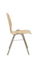 Konferenzstuhl Eruno-700 mit ergonomischer Buchenholzschale und verchromtem Gestell, stapelbar Konferenzstuhl Eruno-700 mit ergonomischer Buchenholzschale und verchromtem Gestell, stapelbar