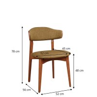 Gepolsterter Holzstuhl Kani-2P für Gastronomie – Vorderansicht Gepolsterter Holzstuhl Kani-2P für Gastronomie – Vorderansicht