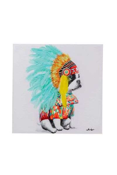 Leinwandbild Headdress Dog