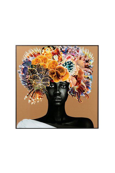 Gerahmtes Bild Flower Hair 120 x 120 cm