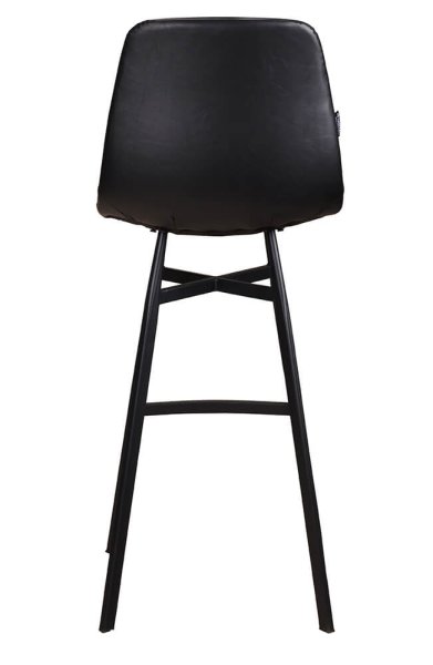 „Polsterbarhocker Jones-Bar mit schwarzem Kunstleder und anthrazitfarbenem Aluminiumgestell“
